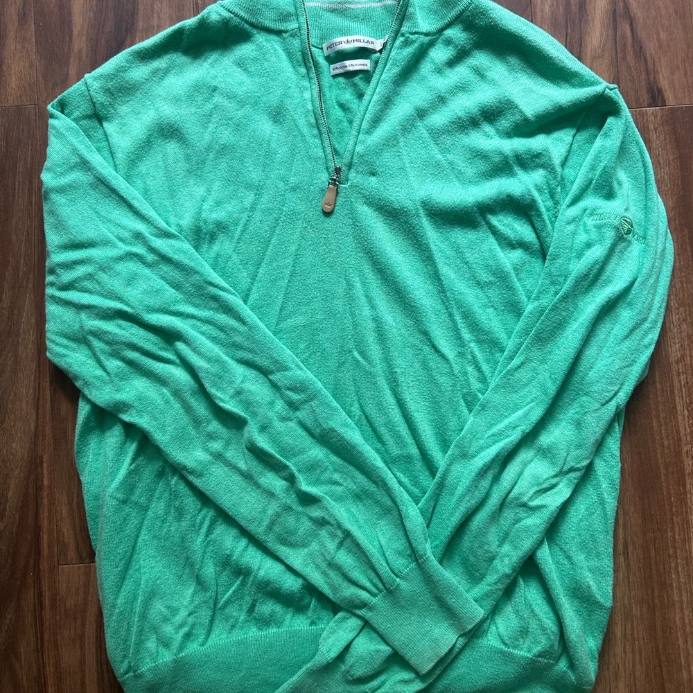 Peter Millar V-Neck Green Sweater